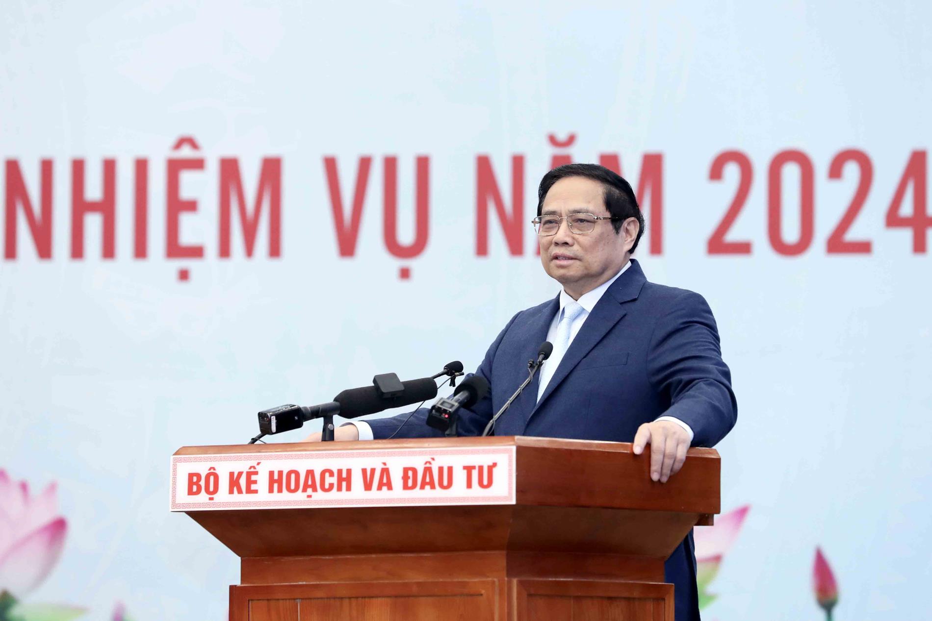 Thủ tướng Phạm Minh Chính phát biểu tại Hội nghị. Ảnh: MPI